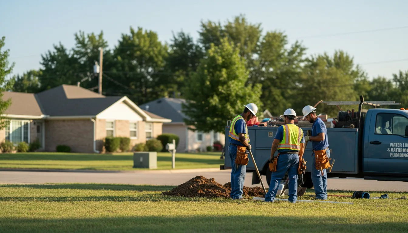 Residential water line and bathroom plumbing service in Bradford, IA